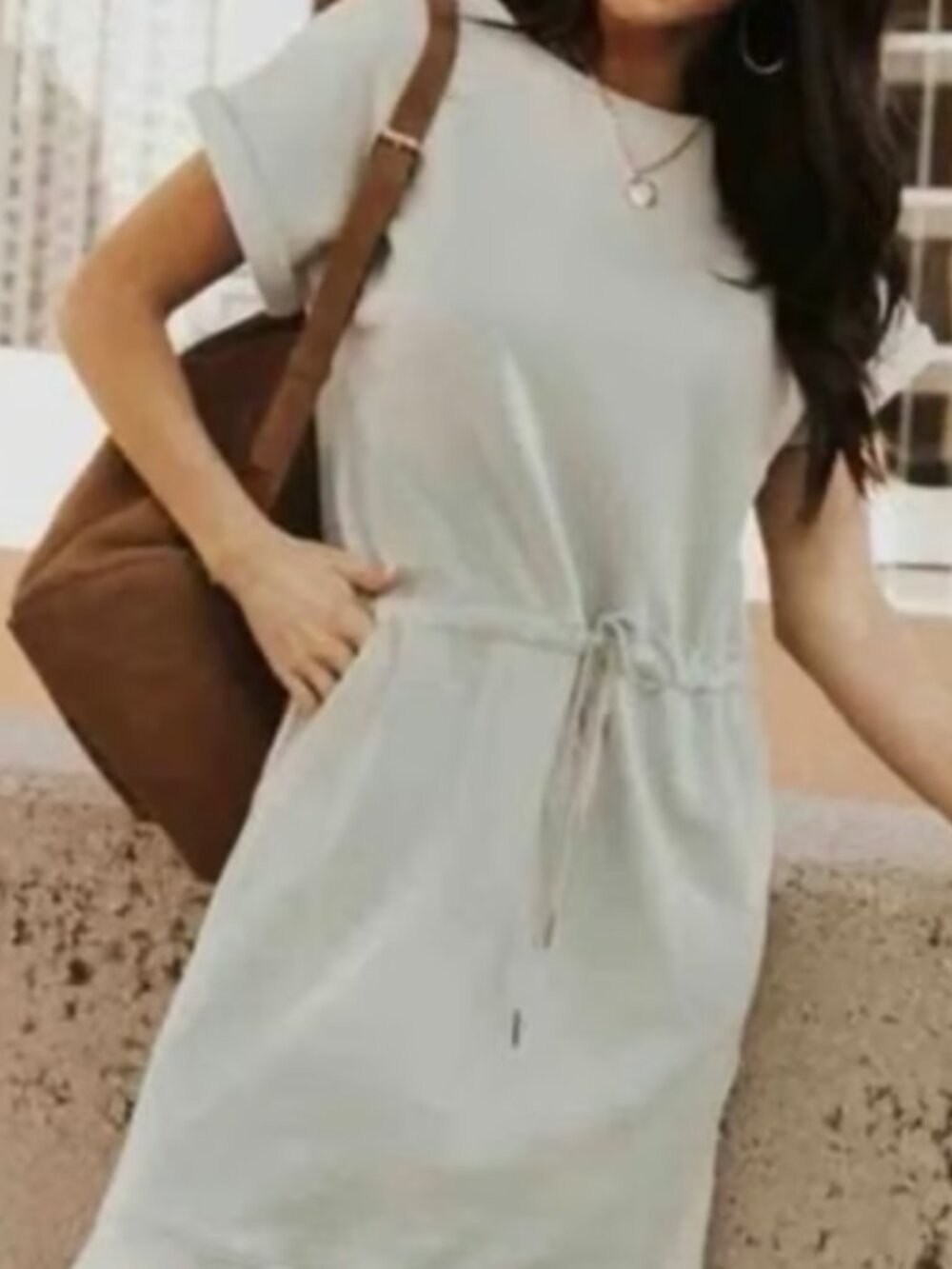 Böhme T-Shirt Mini Dress - Style #WD64978 -Drawstring Waist & Pockets - XS - EUC